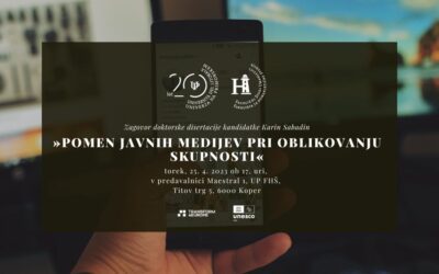 Vabilo na zagovor doktorske disertacije kandidatke Karin Sabadin