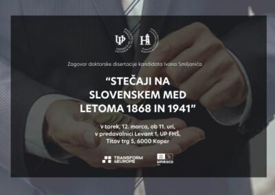 Vabilo na zagovor doktorske disertacije kandidata Ivana Smiljanića