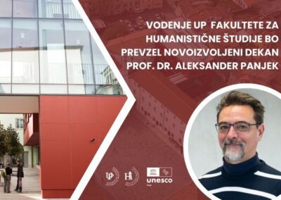 Prof. dr. Aleksander Panjek novoizvoljeni dekan Fakultete za humanistične študije