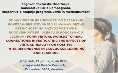 Vabilo na zagovor doktorske disertacije kandidatke Ilarie Compagnoni