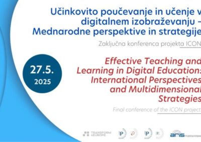 Konferenca: Učinkovito poučevanje in učenje v digitalnem izobraževanju – Mednarodne perspektive in strategije