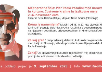 Mednarodna šola – Pier Paolo Pasolini med naravo in kulturo: Čustvene krajine in jezikovne meje