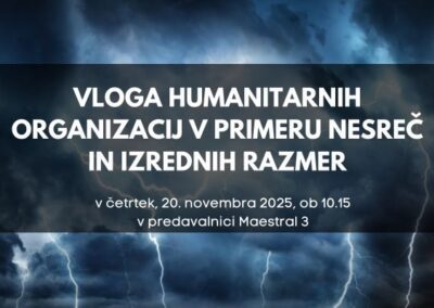 THE ROLE OF HUMANITARIAN ORGANISATIONS IN DISASTERS AND EMERGENCIES