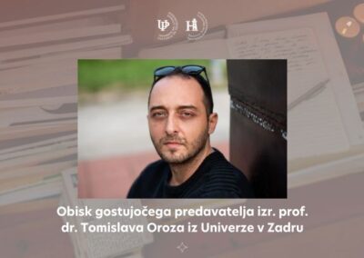 Visita del docente ospite izr. prof. dr. Tomislav Orozo dell’Università di Zara