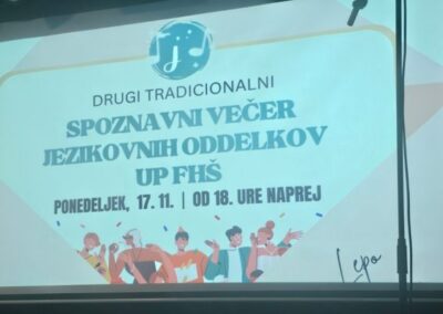 Drugi tradicionalni spoznavni večer jezikovnih oddelkov UP FHŠ