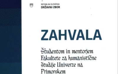 Zahvala študentom in mentorjem Fakultete za humanistične študije Univerze na Primorskem