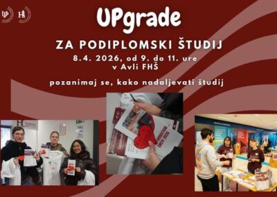 Prihaja sejem magistrskih in doktorskih študijskih programov UPgrade 