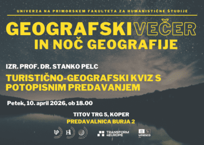 Geografski večer in Noč geografije: TURISTIČNO-GEOGRAFSKI KVIZ S POTOPISNIM PREDAVANJEM