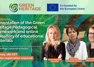 Webinar presenting the Green Heritage pedagogical framework and educational repository