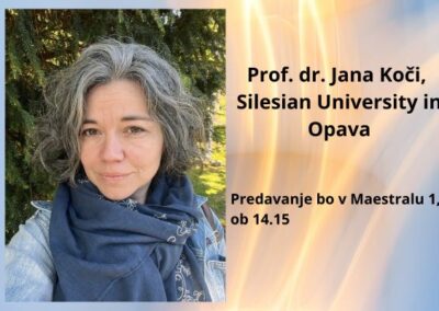 Prof. dr. Jana Koči bo v četrtek 14. 5. 2026 gostovala na Oddelku za komuniciranje in medije, pri predmetu Manjšinske identitete in mediji.