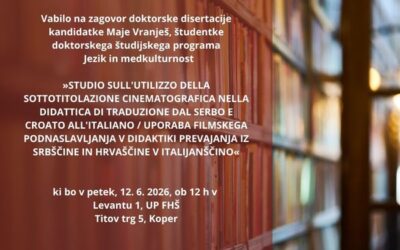 Defence of the doctoral dissertation of Maje Vranješ
