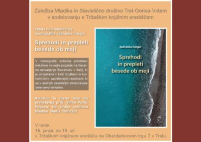 Predstavitev monografije Sprehodi in plepleti besede ob meji