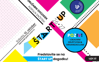 Bodite del ŠtartUP – športno-družabnega dogodka za vse študente UP ob začetku študijskega leta 25/26 (poziv za razstavljalce)