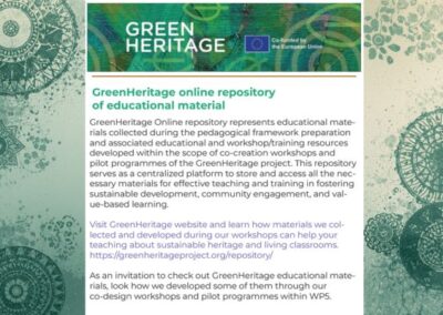 UNESCO katedra in Inštitut za arheologijo in dediščino UP FHŠ sodelujeta v projektu GreenHeritage (Creative Europe 2025-2027)